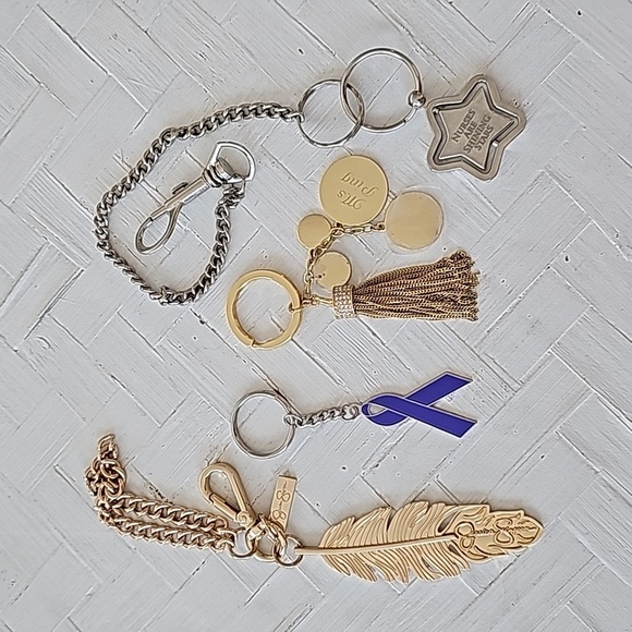 Lot of 4 Key Rings Jessica Simpson Feather Purple Ribbon Nurses are Shining S... - Picture 1 of 8